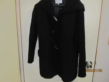 LE JOUR 후드 부착 여성 니트 슬리브 더플 코트