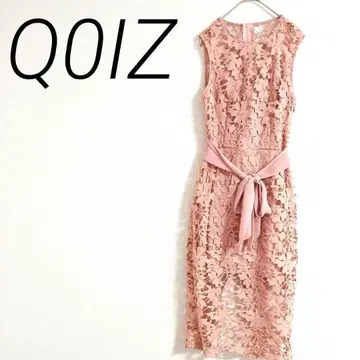 Q0IZ 핑크 레이스 원피스 리본 포함 엘레강트 포멀