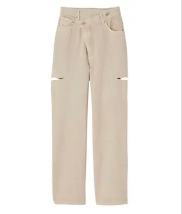 리메이크 허리 슬릿 스트레치 데님