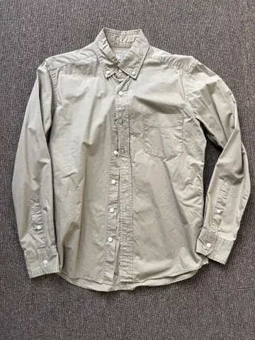 그린 레이블 릴랙싱 베이지 버튼 다운 셔츠 S