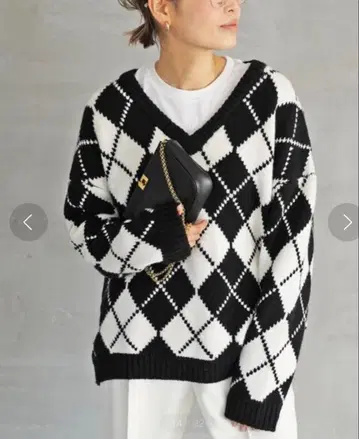 Argyle V넥 풀오버