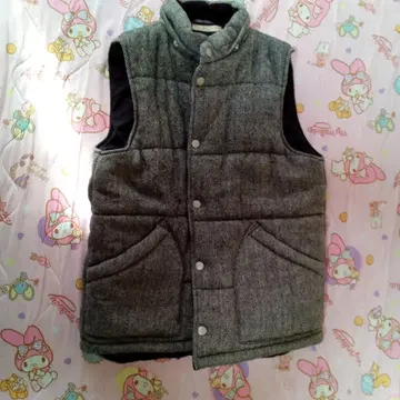 GLOBAL WORK 그레이 트위드 베스트 M