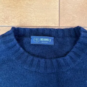 BEAMSF 이탈리아제 네이비 크루넥 스웨터 빔즈 F