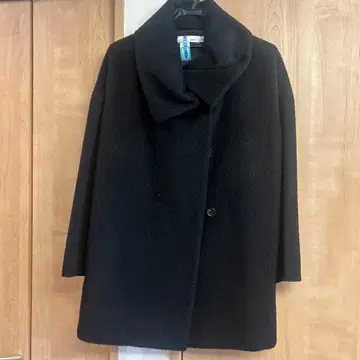 오버사이즈 숄카라 코트 블랙