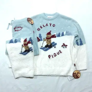 미사용 젤라또피케 홀리데이 스키 베어 상하의 남성용 L homme