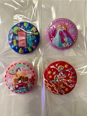 디즈니 자수 캔뱃지 비스킷 2 Disney Characters 4종