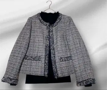 빅 사이즈! 택 포함 새상품/23구/트위드 노카라 자켓/46/울