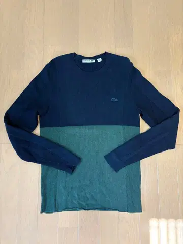 LACOSTE 네이비/그린 긴팔 니트