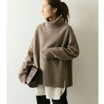 FRAMeWORK W/Ca 터틀 롱 풀오버 브라운