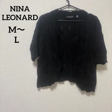 NINA LEONARD 블랙 반팔 가디건 M~L 상당