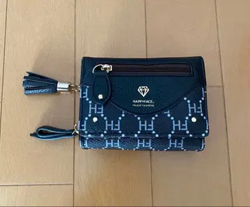 [ Happy face ] 해피 페이스 접이식 지갑 블랙