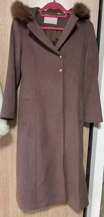 31 Sons de mode 후드 부착 브라운 롱 코트