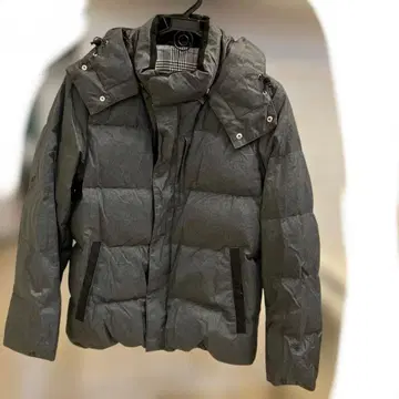 그레이 후드 부착 다운 자켓 새상품급