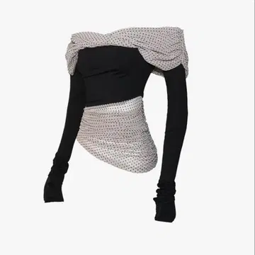 THE RED THREAD S dot 오프 숄더 탑