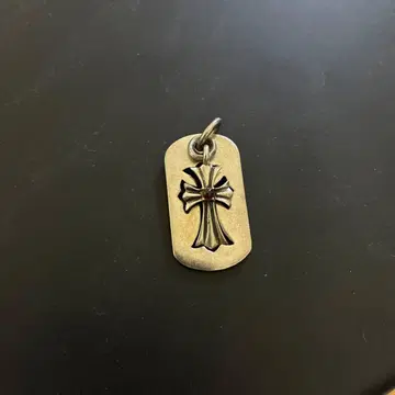 실버 크로스 메탈 택 목걸이 925