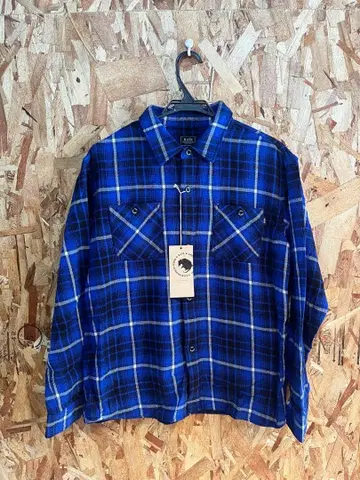 RATS 파랑 체크 M 사이즈 플란넬 셔츠 SPS-0866
