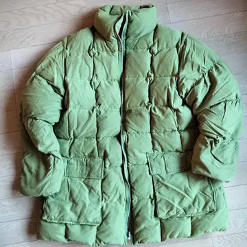 [ 쿠미쿄쿠 ] 올리브 그린 퀼팅 다운 자켓