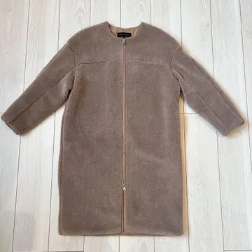 MICA & DEAL 드롭 숄더 보아 코트 그레이지