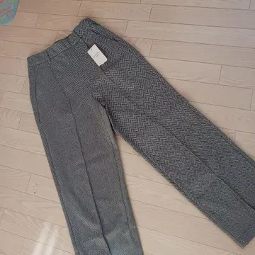 헤링본 스트레이트 팬츠 그레이 프리 사이즈