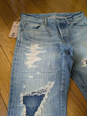 새상품 Blue Port Denim 데미지 데님 KNACKERED