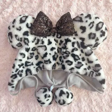 디즈니 레오파드 무늬 팬캡 화이트