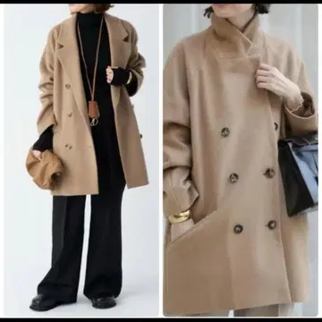 새상품급 두지엠 클라세 울 캐시미어 더블 코트 베이지