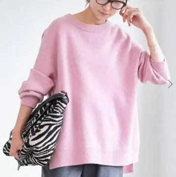 새상품급 프레임워크 해밀턴 울 크루넥 니트 핑크