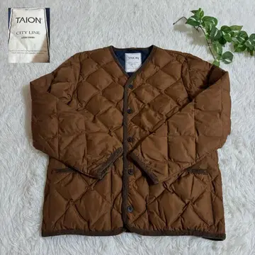 TAION CITY LINE 퀼팅 다운 자켓 브라운