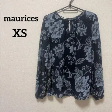 maurices [ XS ] 네이비 플라워 프린트 긴팔 블라우스