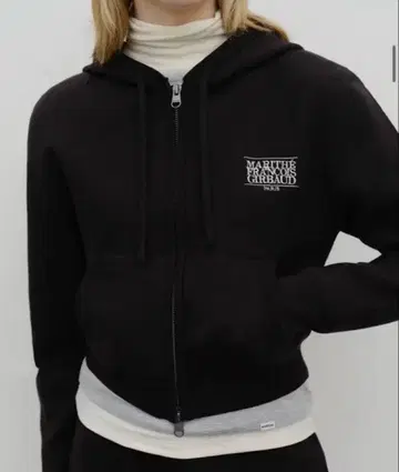 마리떼 프랑소와 저버 크롭 니트 후드티 집업 블랙