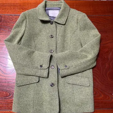 그린 컬러 울 자켓 버튼 포함