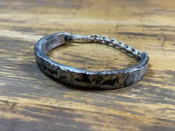 실버 925 소재 단조 실버 뱅글 팔찌 두드림 마감