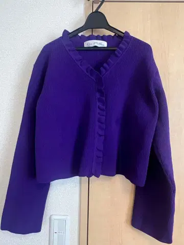 Rie Miller 퍼플 프릴 가디건