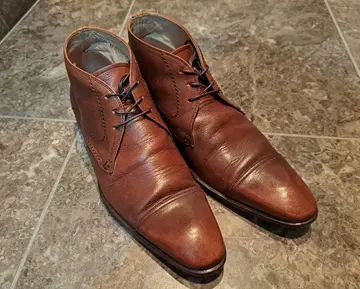 브라운 가죽 레이스업 부츠 리얼 스타일