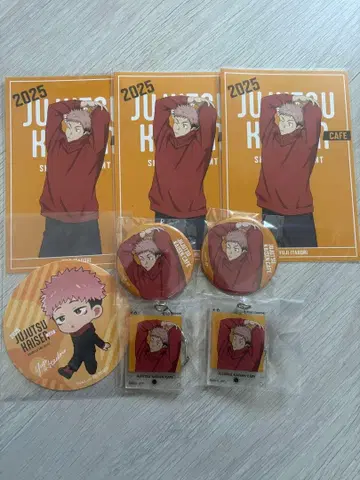 주술회전 카페 2025 엽서 아크링 키링 캔뱃지 코스터 이타도리 유우지