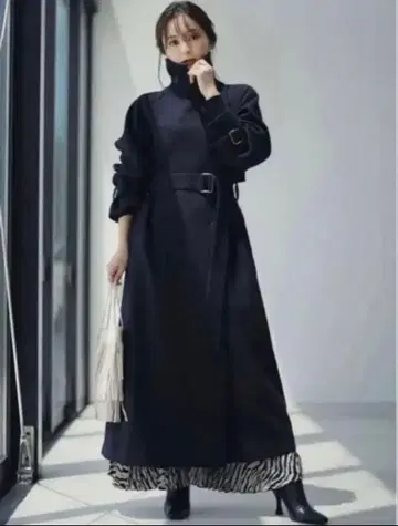 anuans 아뉴앙스 울 트렌치코트 네이비