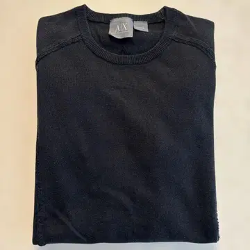 AIX 아르마니 익스체인지 블랙 크루넥 스웨터 면/실크