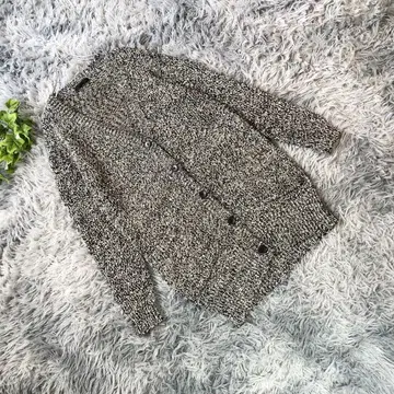 ice [ S ] 인기 여성용 롱 기장 니트 가디건 그레이 버튼 포함