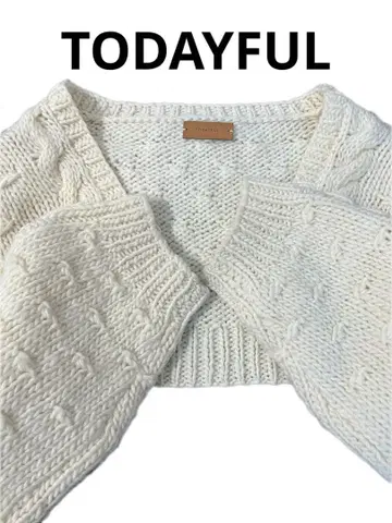 TODAYFUL 핸드니트 숏 볼레로 긴팔