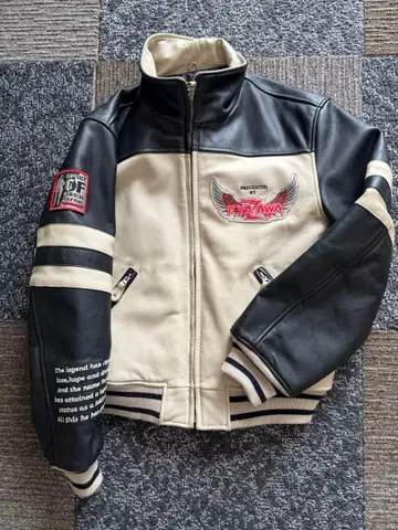 야자와 에이요시 바이컬러 가죽 재킷