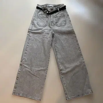 미사용 새상품! ZARA 그레이 와이드 레그 데님 팬츠