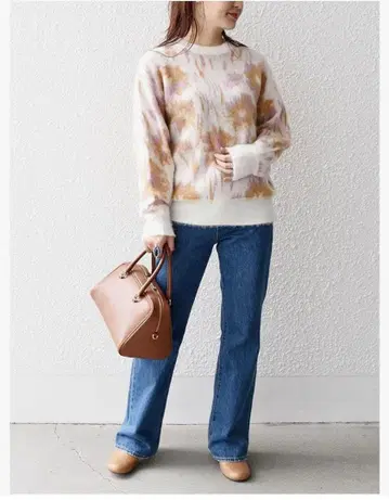 SHIPS 꽃무늬 긴팔 니트 스웨터