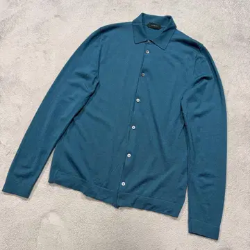 자노네 니트 셔츠 46사이즈 울 블루 계열