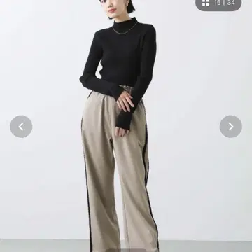 Greedy Brilliant 트윌 사이드 라인 와이드 팬츠