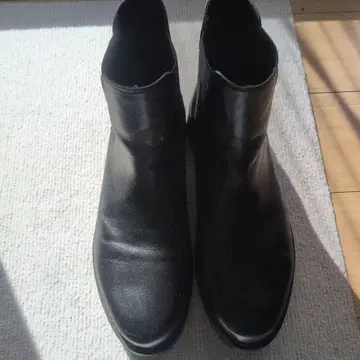 GU 남성용 블랙 가죽 사이드 고어 부츠