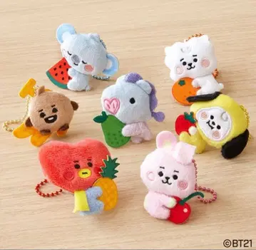 BT21 봉제 인형 키링 세트 전 7종 TSUTAYA 한정판
