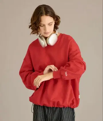 [컨디션 최상] wettempt 헤비 웨이트 드로 코드 맨투맨 레드