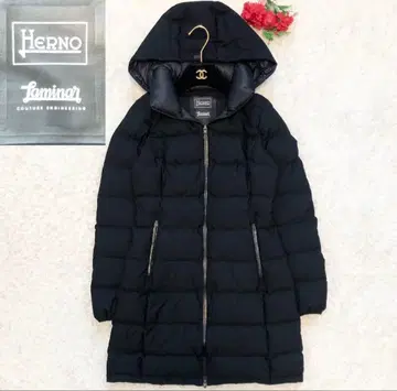 HERNO 헬노 라미나 2way 롱 다운 코트 블랙 40