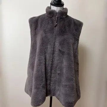 [새상품급] ASTRAET 아스트라트 인조 모피 베스트 다크 그레이