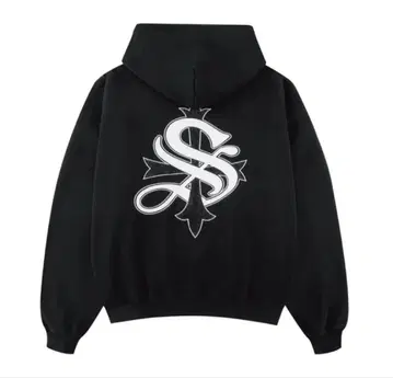 Boxy Fit Cross Logo Hoodie